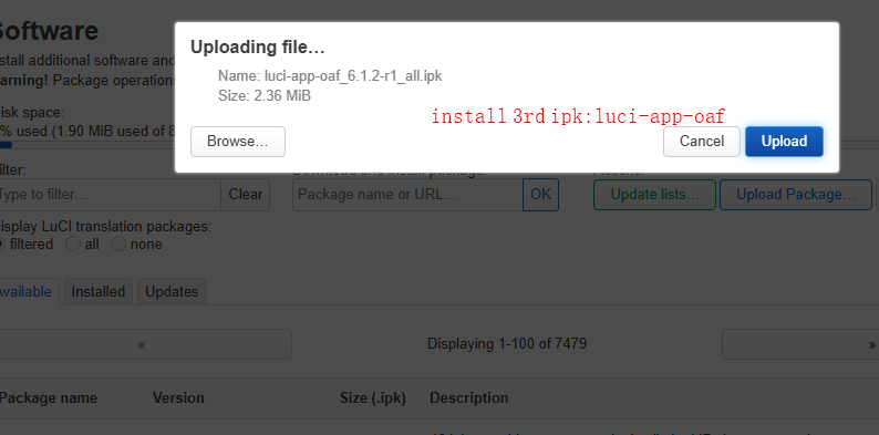 Install luci-app-oaf